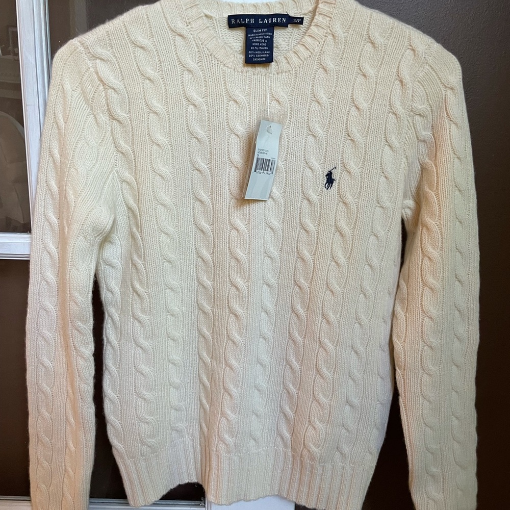 Ralph Lauren classic cable cashmere sweater